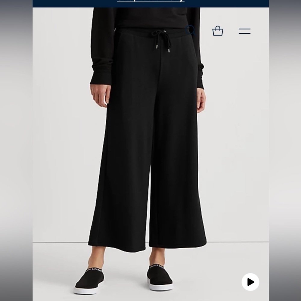 - New - Ralph Lauren cropped wide-leg sweatpants - Picture 2 of 7